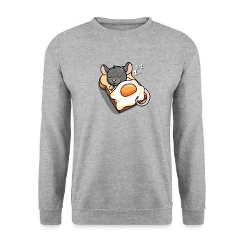 Hausratte - Unisex Pullover - Weißgrau meliert - Vorne - Alina (178cm) & Michal (187cm)