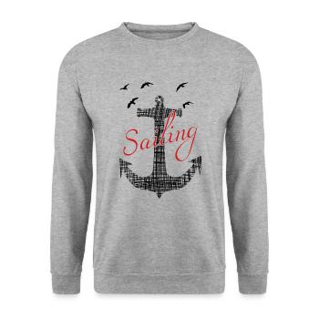 sailing - Unisex Pullover - Weißgrau meliert - Vorne - Alina (178cm) & Michal (187cm)