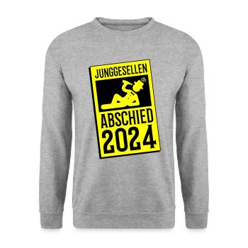 Junggesellenabschied 2024 - Unisex Pullover - Weißgrau meliert - Vorne - Alina (178cm) & Michal (187cm)
