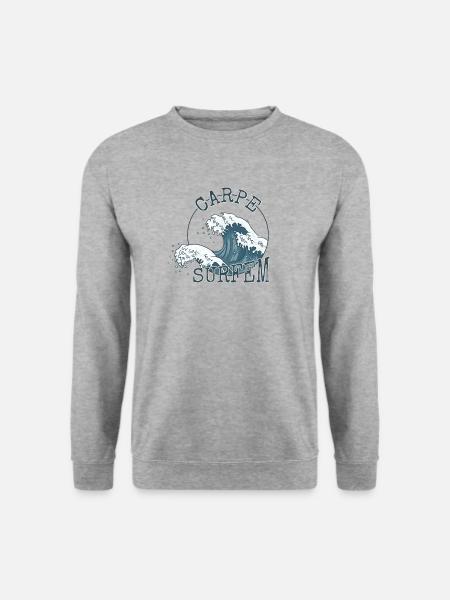 Carpe Surfem ! Profitez de la vague ! Carpe Diem Surfer - Sweat-shirt Unisexe - gris chiné