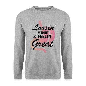 Gastric Bypass and Gastric Bypass Operation Design - Unisex Sweatshirt - salt & pepper - Front - Alina (178cm) & Michal (187cm)