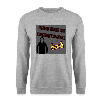 Bring mich zu deinem Dealer - Unisex Pullover - Weißgrau meliert - Vorne - Alina (178cm) & Michal (187cm)