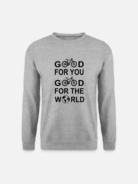 Good For You The World Fahrrad Umwelt Bike Bicycle - Unisex Pullover - Weißgrau meliert