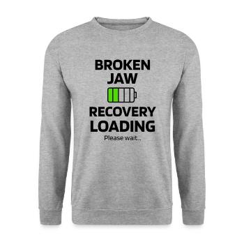 Jaw fracture | jaw surgery Desire to recover - Unisex Sweatshirt - salt & pepper - Front - Alina (178cm) & Michal (187cm)