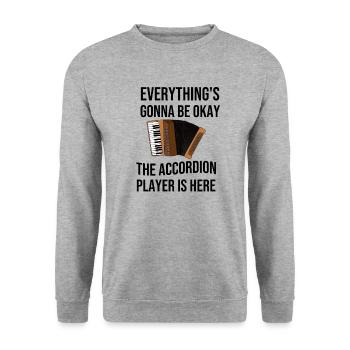Everything will be fine the accordionist is there - Unisex Sweatshirt - salt & pepper - Front - Alina (178cm) & Michal (187cm)