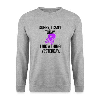 Fibromyalgie Awareness Support Fibro Kämpfer - Unisex Pullover - Weißgrau meliert - Vorne - Alina (178cm) & Michal (187cm)