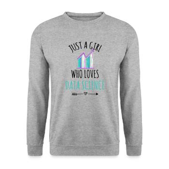 Juste une fille qui aime la science des données | Science des données - Sweat-shirt Unisexe - gris chiné - Devant - Alina (178cm) & Michal (187cm)