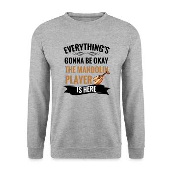 Vintage mandolin gifts | Mandolin player - Unisex Sweatshirt - salt & pepper - Front - Alina (178cm) & Michal (187cm)