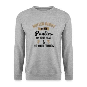 Patins Roller Derby Cadeau de femme Derby Patins à roulettes - Sweat-shirt Unisexe - gris chiné - Devant - Alina (178cm) & Michal (187cm)
