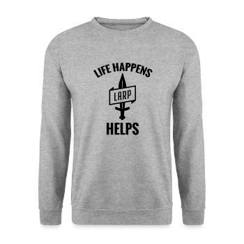 Larping Live Rollenspiel | Live-Action-Rollenspiel - Unisex Pullover - Weißgrau meliert - Vorne - Alina (178cm) & Michal (187cm)