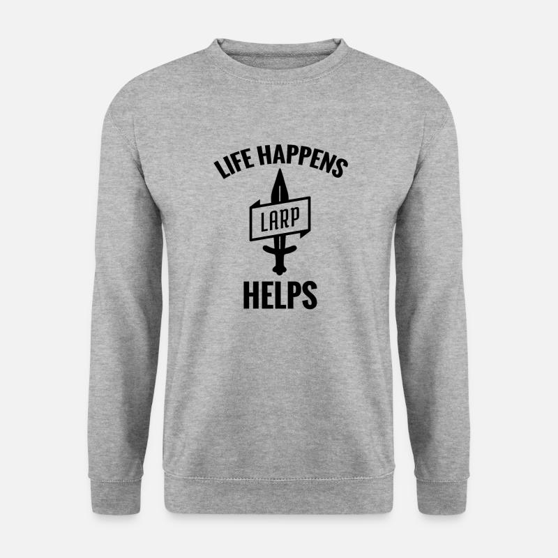 Larping Live Rollenspiel | Live-Action-Rollenspiel - Unisex Pullover - Weißgrau meliert