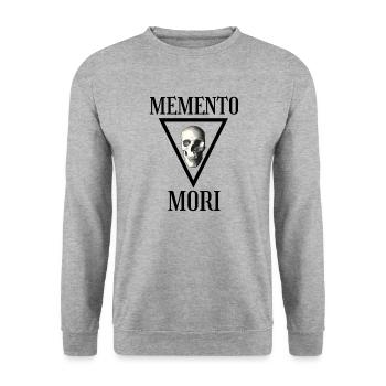 Memento Mori | Skull and Crossbones Stoic Philosophy - Unisex Sweatshirt - salt & pepper - Front - Alina (178cm) & Michal (187cm)