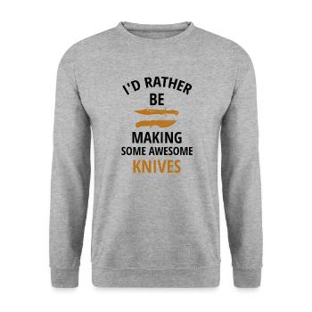 Coutellerie Coutellerie Coutellerie Fabrication de couteaux - Sweat-shirt Unisexe - gris chiné - Devant - Alina (178cm) & Michal (187cm)