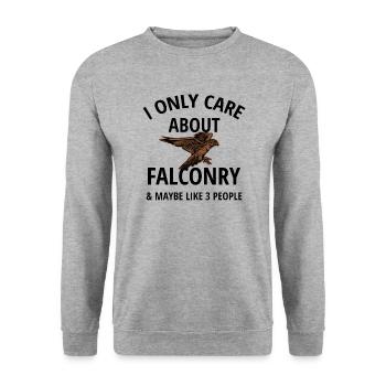 Funny falconry gift falconry falcon lover - Unisex Sweatshirt - salt & pepper - Front - Alina (178cm) & Michal (187cm)