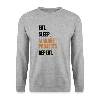 Funny project management gift project manager - Unisex Sweatshirt - salt & pepper - Front - Alina (178cm) & Michal (187cm)