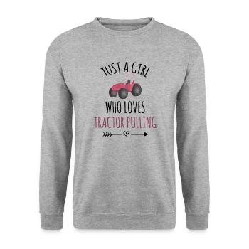 Tractor Pulling | Traktorschleppen Für Frauen - Unisex Pullover - Weißgrau meliert - Vorne - Alina (178cm) & Michal (187cm)