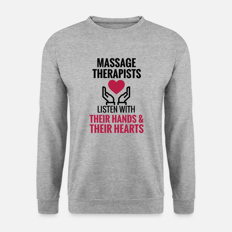 Masseurin Geschenkidee Massagetherapeutin Massage - Unisex Pullover - Weißgrau meliert