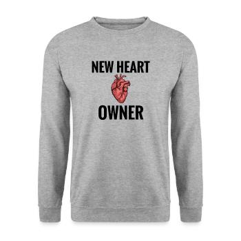 Heart Transplant Gift Transplant Heart - Unisex Sweatshirt - salt & pepper - Front - Alina (178cm) & Michal (187cm)
