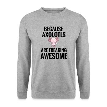 Axolotl Gifts | Axolotl Lover Taillurch - Unisex Sweatshirt - salt & pepper - Front - Alina (178cm) & Michal (187cm)