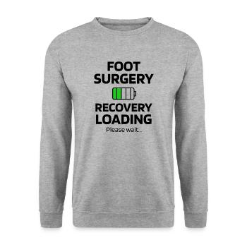 Pieds-op opération pied cassé chirurgicale cadeau de rétablissement - Sweat-shirt Unisexe - gris chiné - Devant - Alina (178cm) & Michal (187cm)