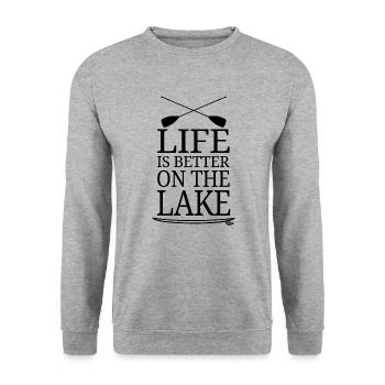 SUP Stand Up Paddle Rétro Vintage Board Eau Fun - Sweat-shirt Unisexe - gris chiné - Devant - Alina (178cm) & Michal (187cm)