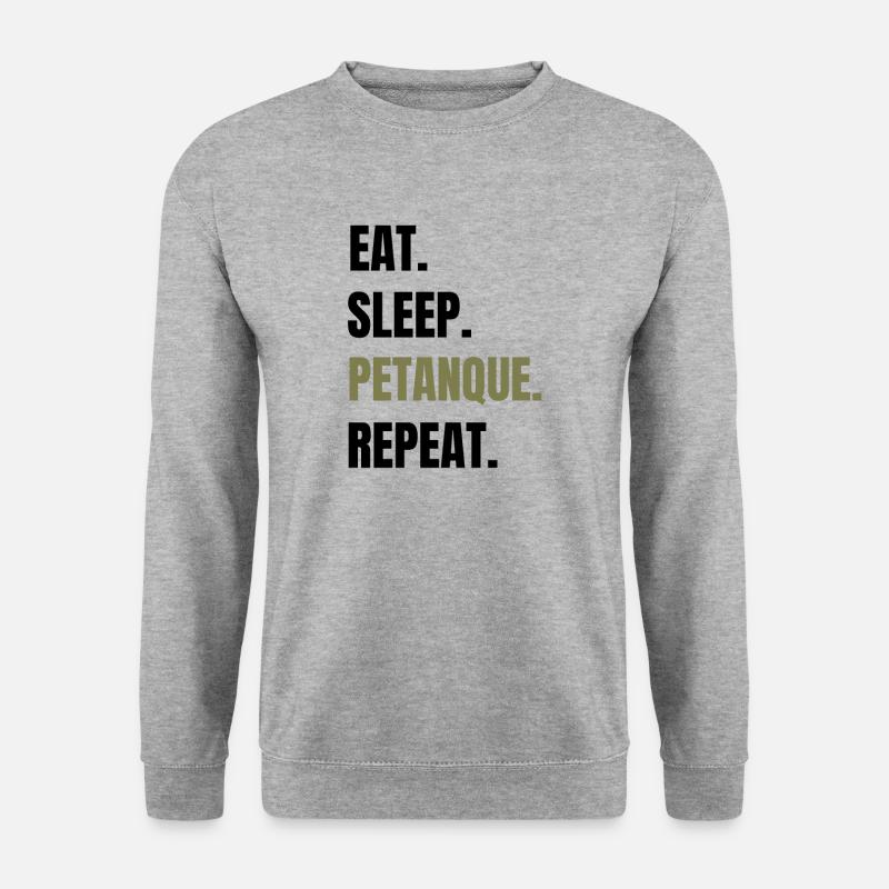Petanque Boule Geschenk | Petanque Liebhaber - Unisex Pullover - Weißgrau meliert