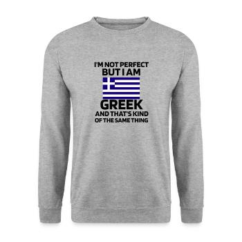 Gifts For Greeks Hellas Greece Greek - Unisex Sweatshirt - salt & pepper - Front - Alina (178cm) & Michal (187cm)