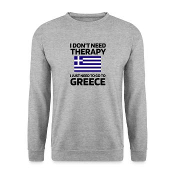 Greece Gifts Hellas Greek Roots - Unisex Sweatshirt - salt & pepper - Front - Alina (178cm) & Michal (187cm)