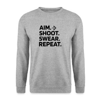 Archery Gifts Bow & Bow Archer - Unisex Sweatshirt - salt & pepper - Front - Alina (178cm) & Michal (187cm)