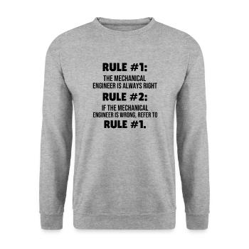 Mechanical Engineer Gift Mechanical Engineering Student - Unisex Sweatshirt - salt & pepper - Front - Alina (178cm) & Michal (187cm)
