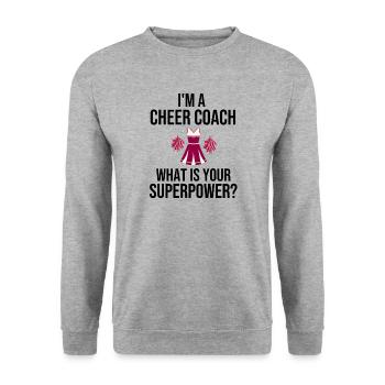 Entraîneur de cheerleading cadeau de cheerleading Coach - Sweat-shirt Unisexe - gris chiné - Devant - Alina (178cm) & Michal (187cm)