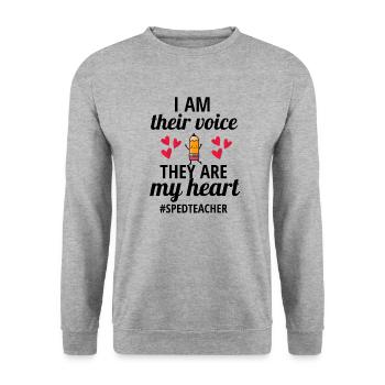 Enseignants de l’enseignement spécial Enseignement spécial - Sweat-shirt Unisexe - gris chiné - Devant - Alina (178cm) & Michal (187cm)