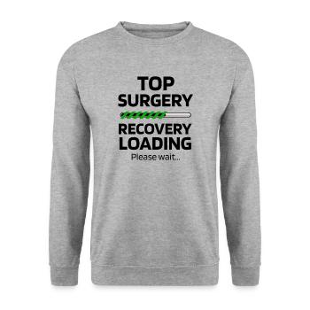 Mastectomie Transgenre Ablation du sein Cadeau - Sweat-shirt Unisexe - gris chiné - Devant - Alina (178cm) & Michal (187cm)