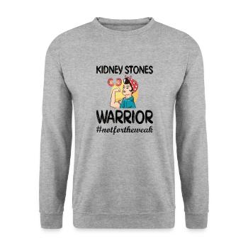 Kidney Stones Recovery Gift Kidney Stone Surgery - Unisex Sweatshirt - salt & pepper - Front - Alina (178cm) & Michal (187cm)