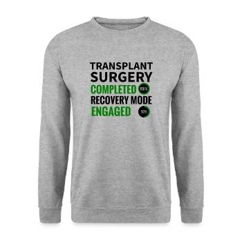 Organ Transplantation Transplant Survivor - Unisex Sweatshirt - salt & pepper - Front - Alina (178cm) & Michal (187cm)