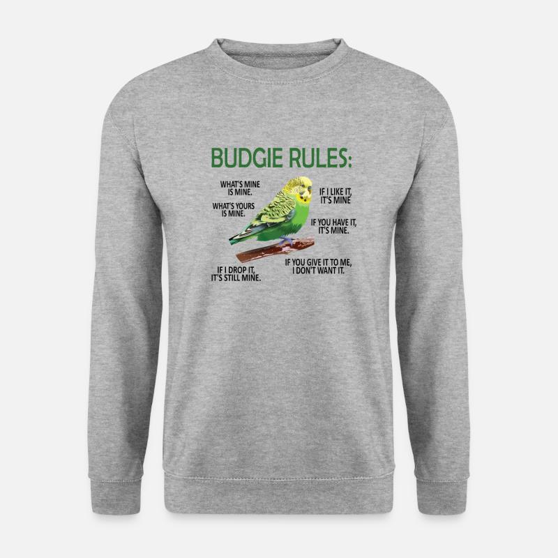 Wellensittich Besitzer Sittich Liebhaber Vögel - Unisex Pullover - Weißgrau meliert