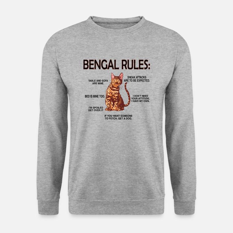 Bengalkatzen Liebhaber Bengal Katze Besitzer - Unisex Pullover - Weißgrau meliert