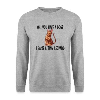 Bengalkatzen Liebhaber Bengal Katze Besitzer - Unisex Pullover - Weißgrau meliert - Vorne - Alina (178cm) & Michal (187cm)