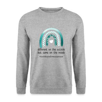 Tourette-Syndrom Bewusstsein Tourettes Kämpfer - Unisex Pullover - Weißgrau meliert - Vorne - Alina (178cm) & Michal (187cm)