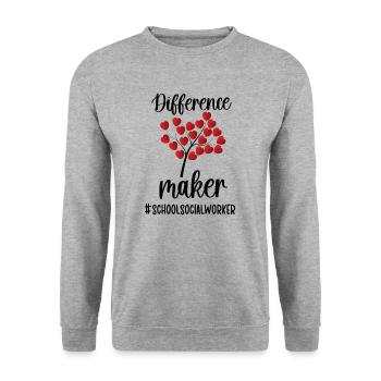 School Social Worker Social Work Social Work - Unisex Sweatshirt - salt & pepper - Front - Alina (178cm) & Michal (187cm)