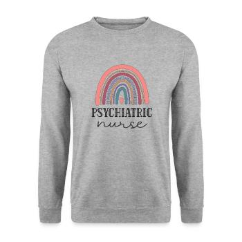 Psychiatrie infirmière - Sweat-shirt Unisexe - gris chiné - Devant - Alina (178cm) & Michal (187cm)