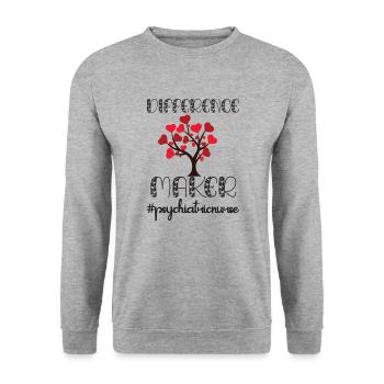 Infirmière psychiatrique Soins psychiatriques - Sweat-shirt Unisexe - gris chiné - Devant - Alina (178cm) & Michal (187cm)