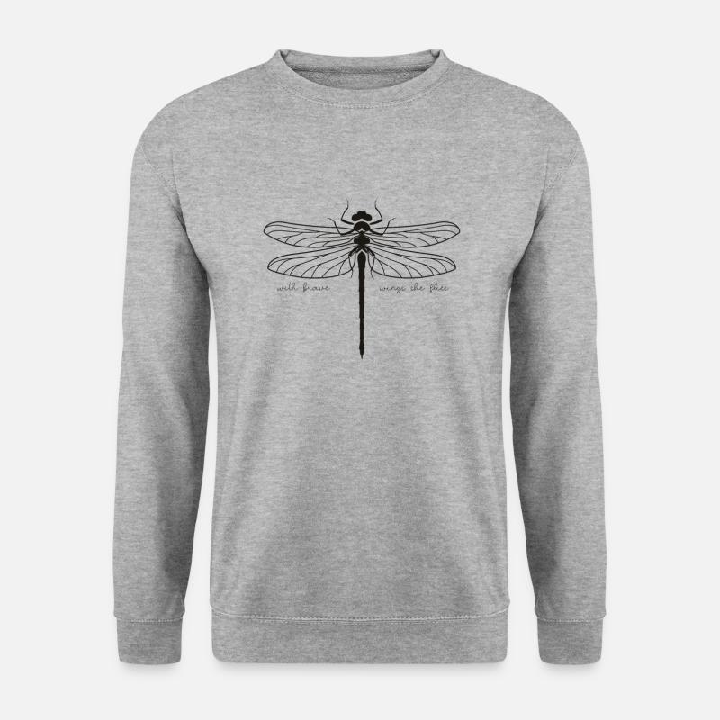 Libellenliebhaber | Libelle Insekten Entomologie - Unisex Pullover - Weißgrau meliert