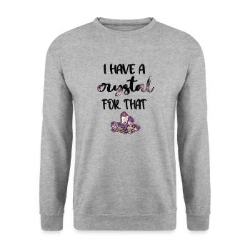 Crystals Gemstone Healing Stone Crystal Healer - Unisex Sweatshirt - salt & pepper - Front - Alina (178cm) & Michal (187cm)