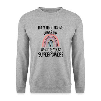 Gesundheitspersonal Fachkraft Im Gesundheitswesen - Unisex Pullover - Weißgrau meliert - Vorne - Alina (178cm) & Michal (187cm)