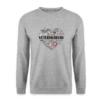 Tierarzt Veterinärmediziner Tiermediziner Arzt - Unisex Pullover - Weißgrau meliert - Vorne - Alina (178cm) & Michal (187cm)