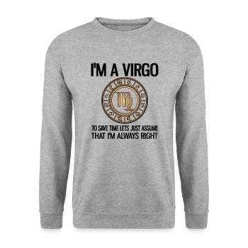Vierge signe astrologique Horoscope Signes du zodiaque - Sweat-shirt Unisexe - gris chiné - Devant - Alina (178cm) & Michal (187cm)