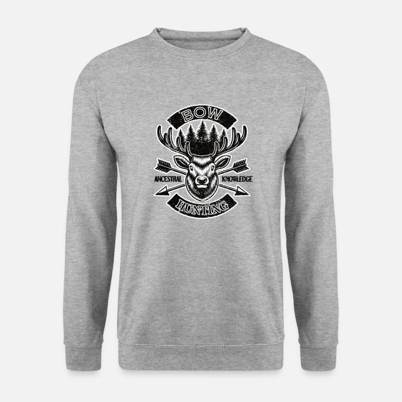 Bogenjagd Bogenschießen Jagd Bogenschütze Jäger - Unisex Pullover - Weißgrau meliert