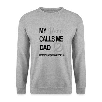 Brain tumor fighter dad brain tumor survivor - Unisex Sweatshirt - salt & pepper - Front - Alina (178cm) & Michal (187cm)