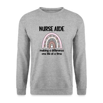 Infirmière infirmière infirmière - Sweat-shirt Unisexe - gris chiné - Devant - Alina (178cm) & Michal (187cm)